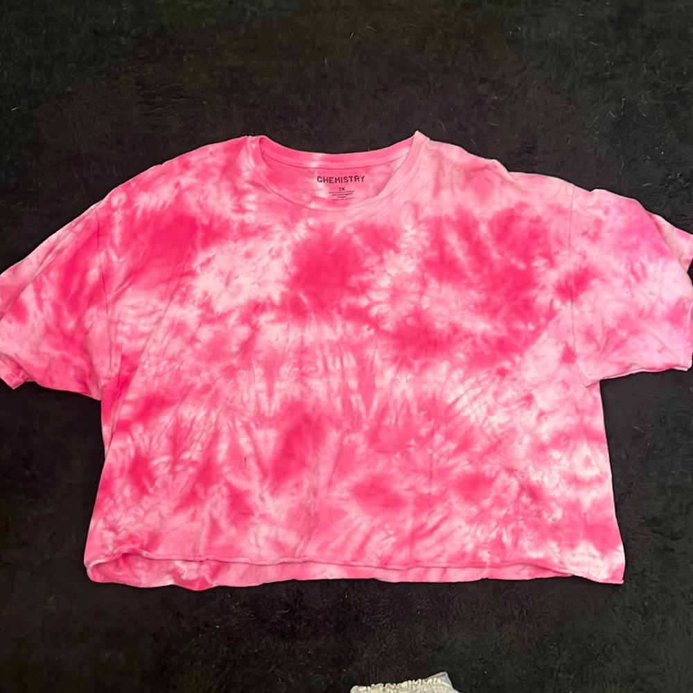 Tie dye pink crop t-shirt